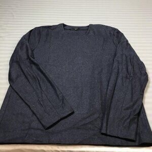 COS Sweater Womens Large Navy Blue Wool Cashmere Blend Side Zip Crewneck Knit